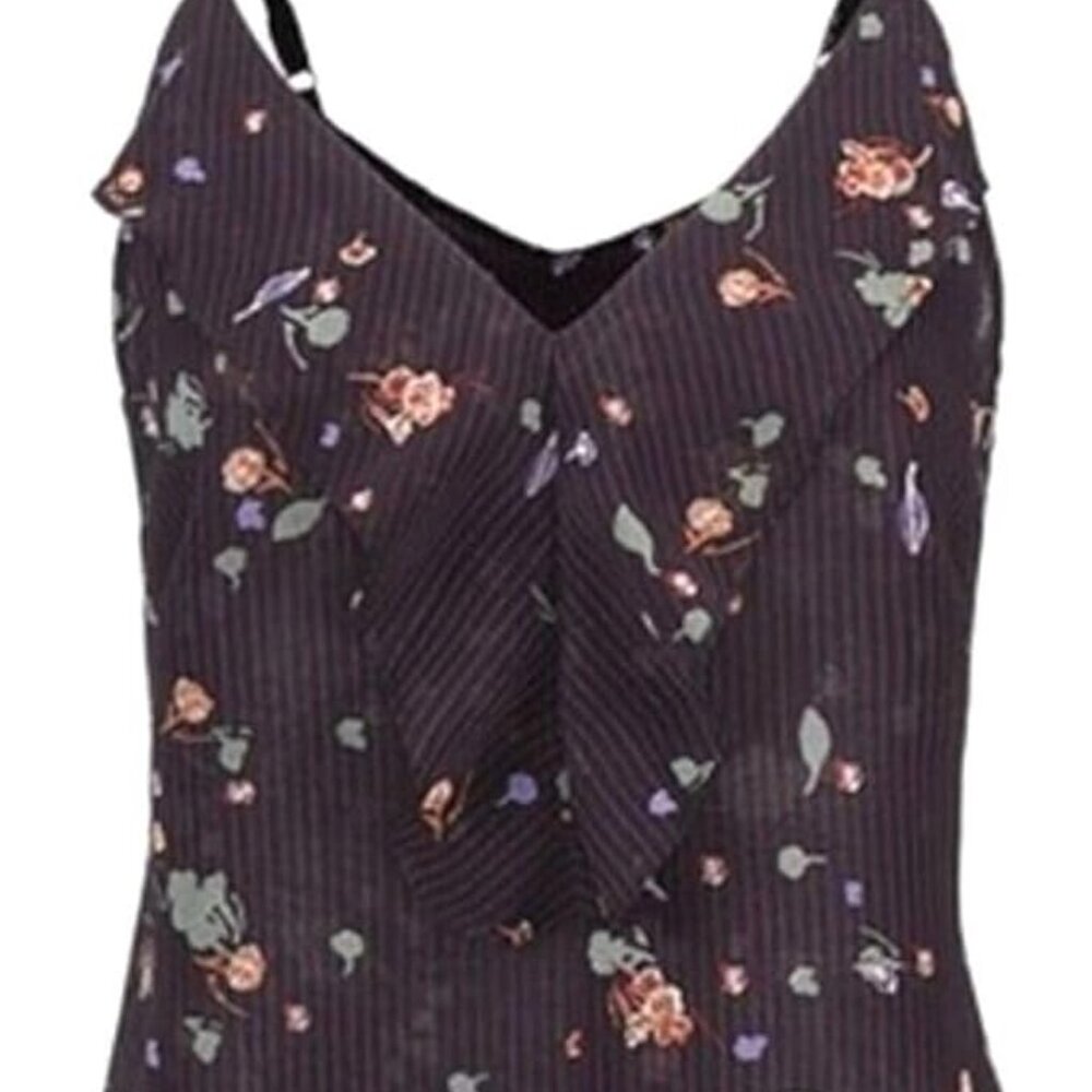 cabi Pinstripe Floral Cami V Neck Style 3607